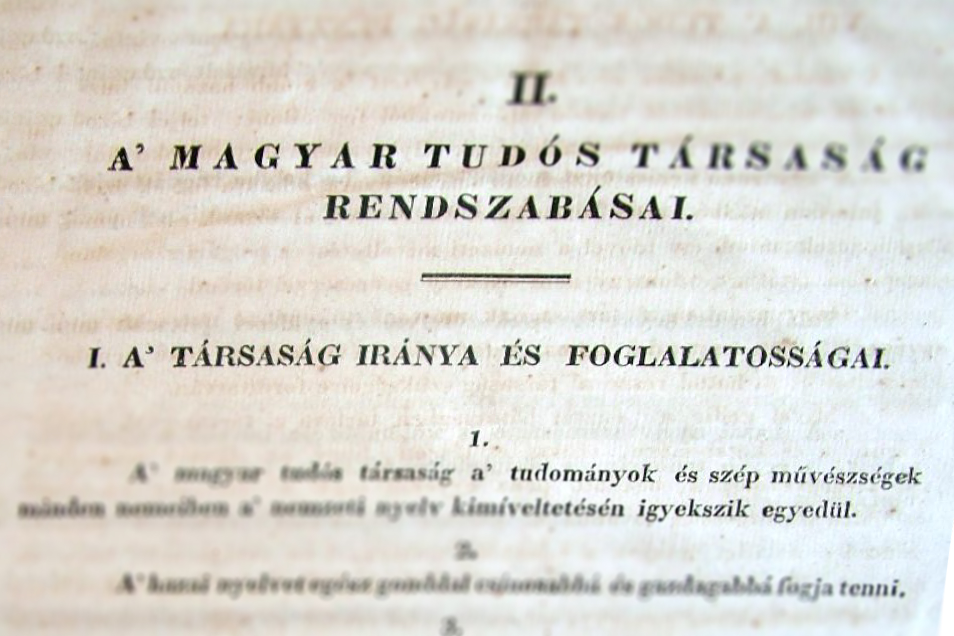 A’ Magyar Tudós Társaság rendszabásai